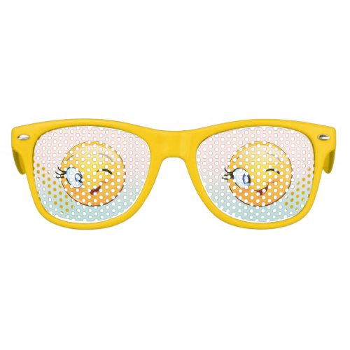 Trendy Cool Winking Face E moji Kids Sunglasses