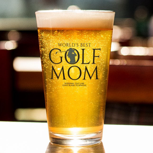 Trendy Cool "WORLD'S BEST GOLF MOM" Green Pint Glass (Creator Uploaded)