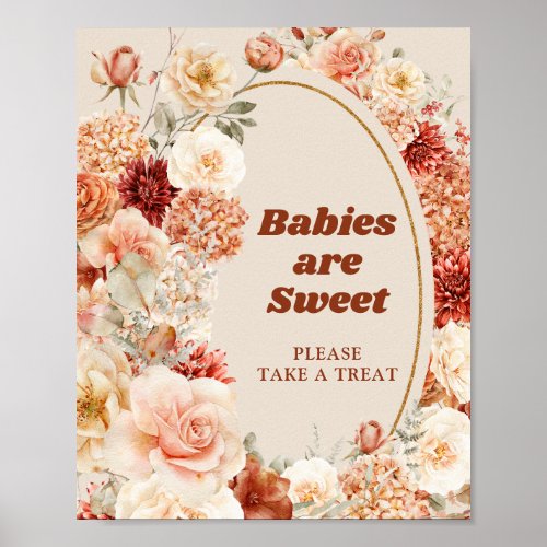 Trendy copper blush and burgundy babies are sweet poster