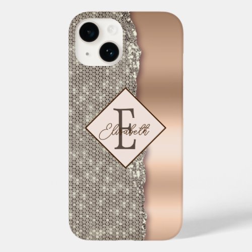 Trendy Copper Diamonds Case_Mate iPhone 14 Case