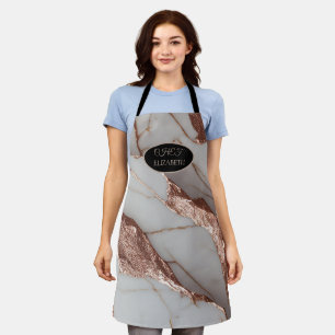 Trendy Copper Glitter Marble Apron