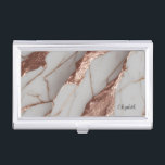 Trendy Copper Glitter Marble Business Card Case<br><div class="desc">Trendy copper glitter marble pattern.</div>