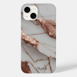 Trendy Copper Glitter Marble Case-Mate iPhone 14 Case