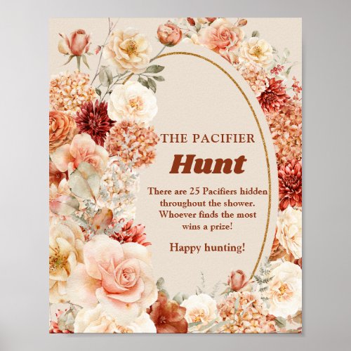 Trendy copper hydrangea The Pacifier Hunt game Poster