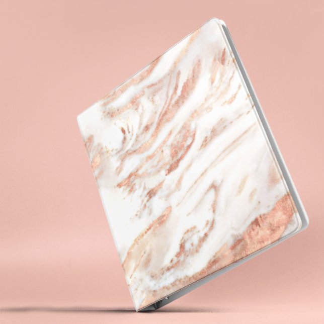 Trendy Copper Rose Gold Metallic Marble 3 Ring Binder (Creator Uploaded)