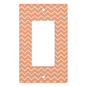 Trendy Coral Chevron Baby Nursery Light Switch Cover