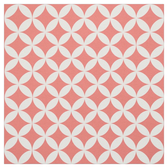Trendy Coral Diamond Lattice Pattern Fabric (Swatch)