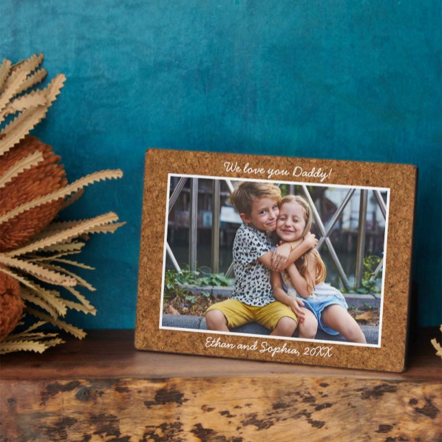 Trendy Cork Personalized Name Photo Plaque (Easily personalize this photo plaque with your message and image for a unique, special gift)