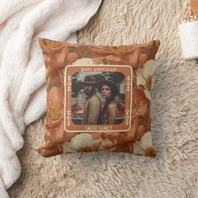 Trendy Couple Wedding Throw Pillow  For Newlyweds (Blanket)