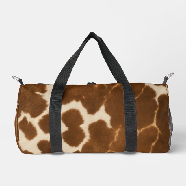 Trendy Cow Faux Leather Elegant Collection Duffle Bag (Front)