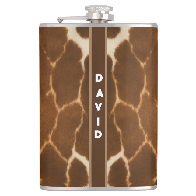 Trendy Cow Faux Leather Elegant Collection Flask (Front)