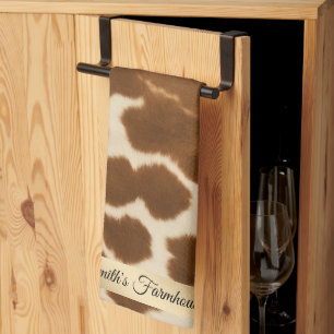 Trendy Cow Faux Leather Elegant Collection Kitchen Towel