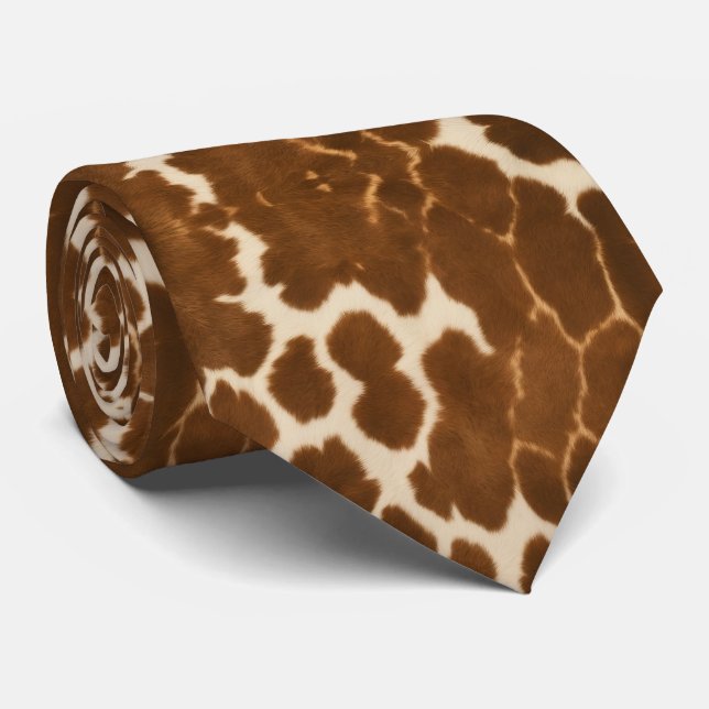 Trendy Cow Faux Leather Elegant Collection Neck Tie (Rolled)