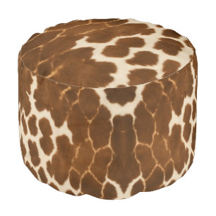 Trendy Cow Faux Leather Elegant Collection Pouf