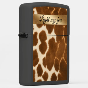 Trendy Cow Faux Leather Elegant Collection Zippo Lighter