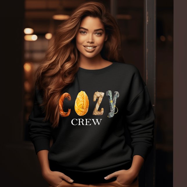 Trendy "COZY CREW" Seasonal Fall-Winter Sweatshirt ("Cozy Crew" Trendy Seasonal Fall Sweatshirt)
