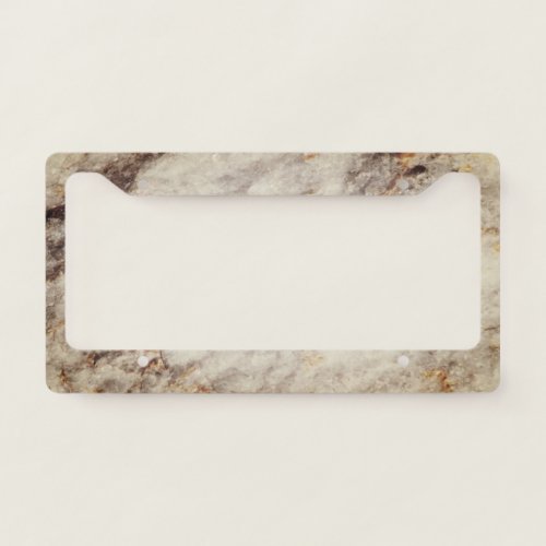  Trendy Cream Marble  License Plate Frame
