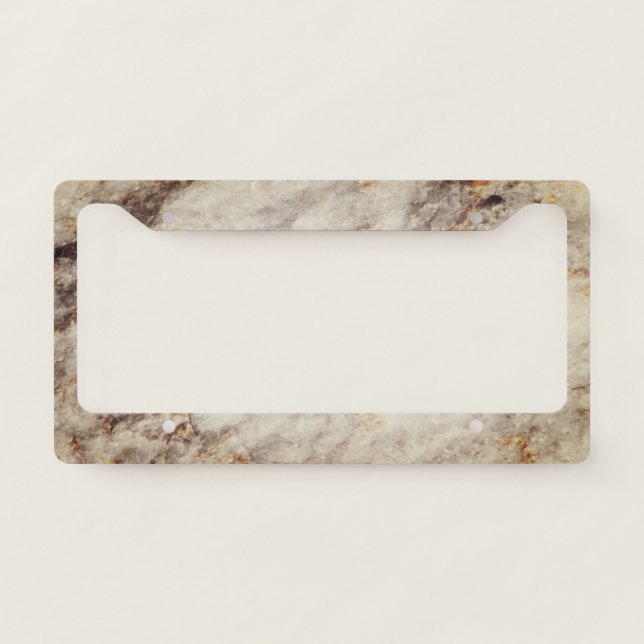  Trendy Cream Marble  License Plate Frame (Front)