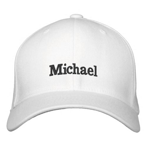 Trendy Create Your Own Black Letters on White Embroidered Baseball Cap
