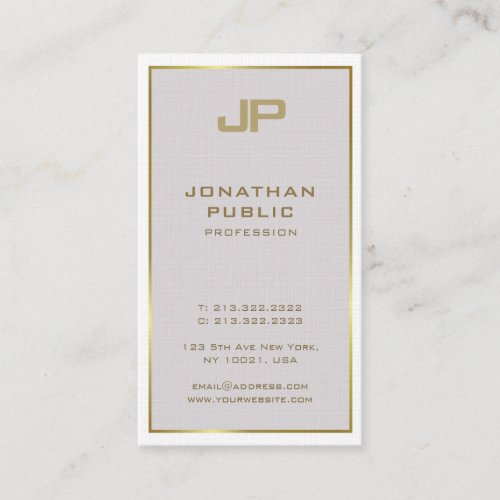Trendy Creative Gold Monogrammed Minimalist Luxury Business Card