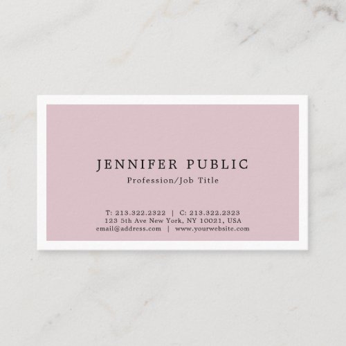 Trendy Creative Modern Elegant Simple Design Business Card