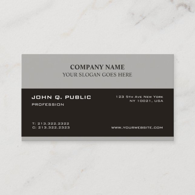 Trendy Creative Modern Professional Design Clean Business Card (Front)