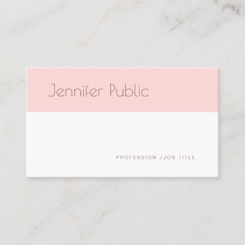 Trendy Creative Modern Simple Blush Pink Plain Business Card