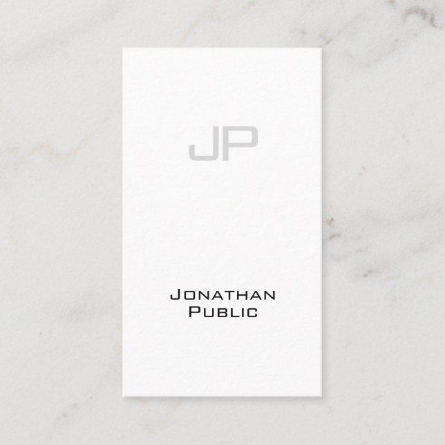 Trendy Creative Monogram Sleek Luxury Design Business Card (Front)