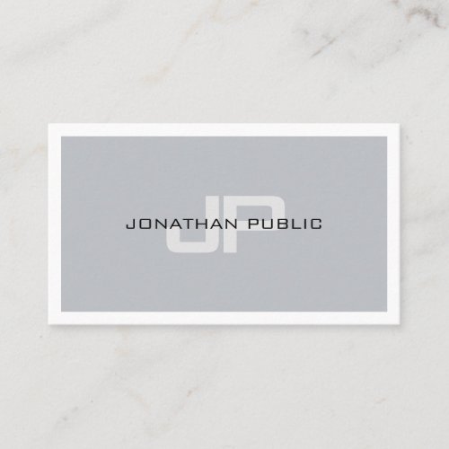 Trendy Creative Monogrammed Plain Professional Business Card