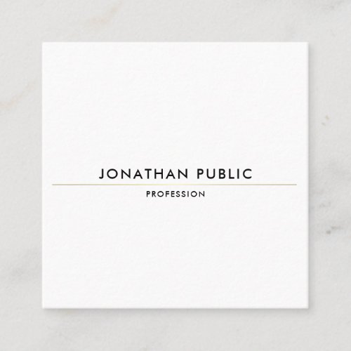Trendy Creative Simple Design Gold White Template Square Business Card