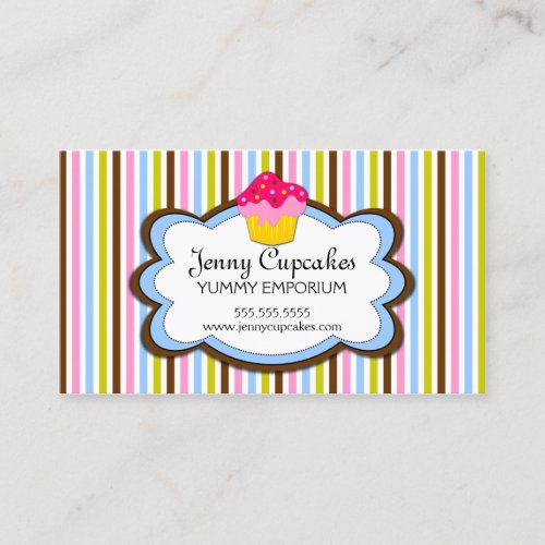 Trendy Cupcake Bakery Business Cards