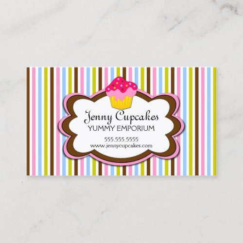 Trendy Cupcake Bakery Business Cards