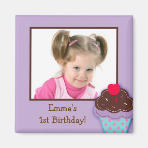 Trendy Cupcake Birthday Party Favor Magnets