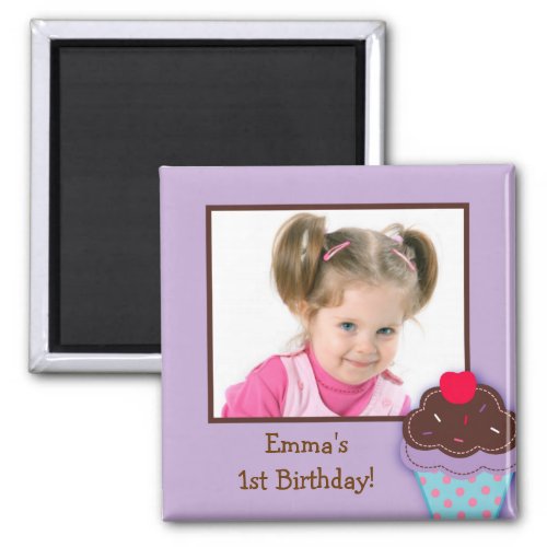 Trendy Cupcake Birthday Party Favor Magnets