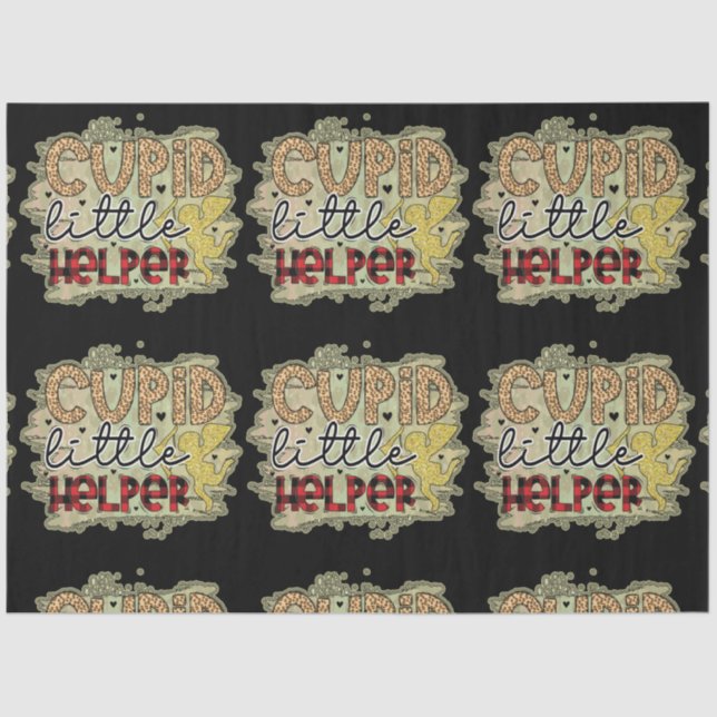 Trendy Cupid Valentines Day Tissue Paper (Front)