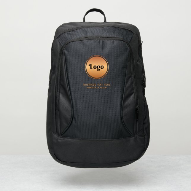Trendy Custom Business Add Gold Logo Promotional Port Authority® Backpack (Front)
