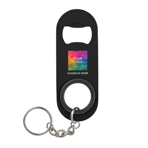 Trendy Custom Business Name Logo QR Code Template Keychain Bottle Opener