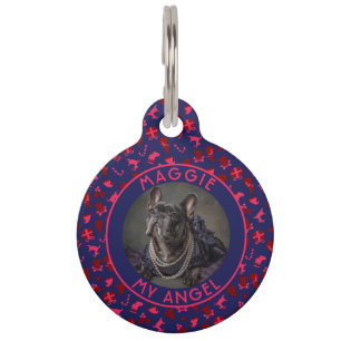 Trendy Custom Cat Lover Present Christmas Pattern Pet ID Tag