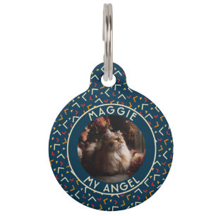 Trendy Custom Cat Mom Gift Memphis Pet ID Tag