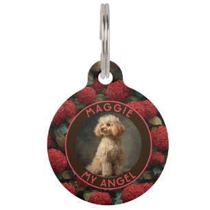 Trendy Custom Cat Owner Gift Hydrangeas Pet ID Tag