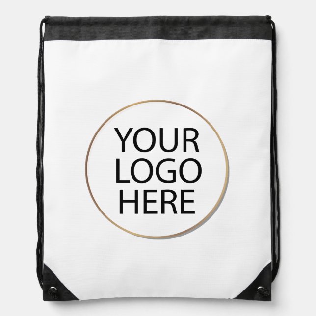 Trendy Custom Company Logo - Business Professional Drawstring Bag (Front)