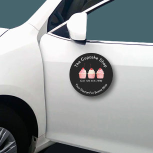 Trendy Custom Cupcake Shop Magnetic Car Magnets