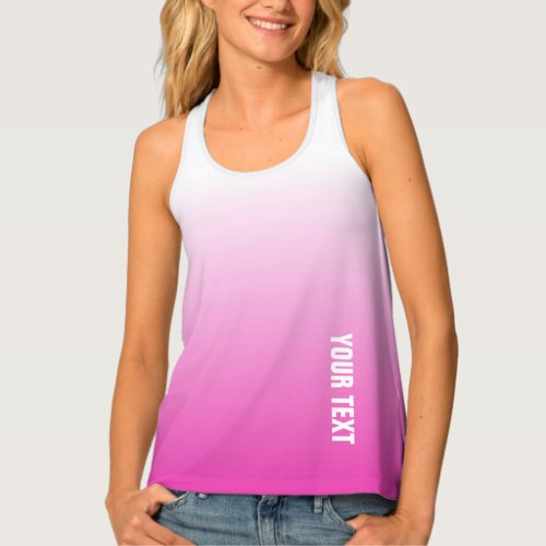 Trendy Custom Elegant Modern Womens Pink White Tank Top