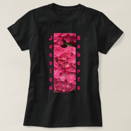 Trendy Custom Floral Pink Hydrangea Spring Flowers T_Shirt