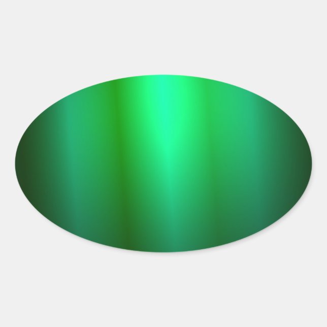 Trendy Custom Green Black Color Blank Template Oval Sticker (Front)