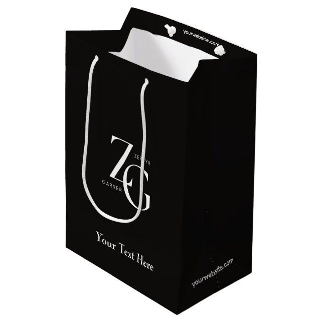 Trendy Custom Logo Jewelry Business Professional Medium Gift Bag (Front Angled)