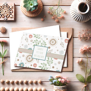 Trendy Custom Modern Inspirivity Floral Notecard