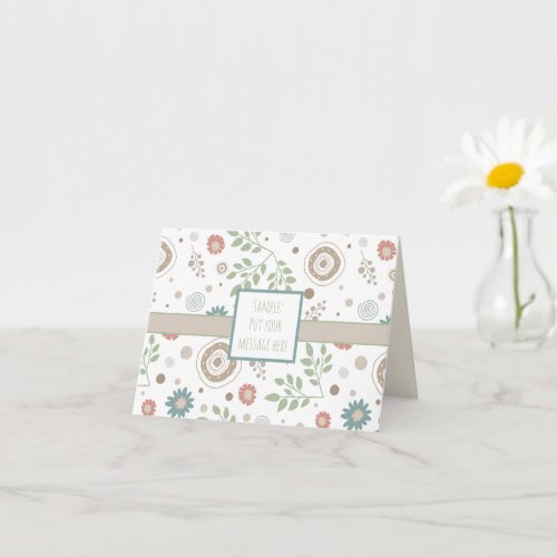 Trendy Custom Modern Inspirivity Floral Notecard