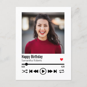 Trendy Custom Name Happy Birthday Photo Postcard