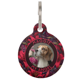 Trendy Custom Pet Themed Gift Lilies Flower ID Tag